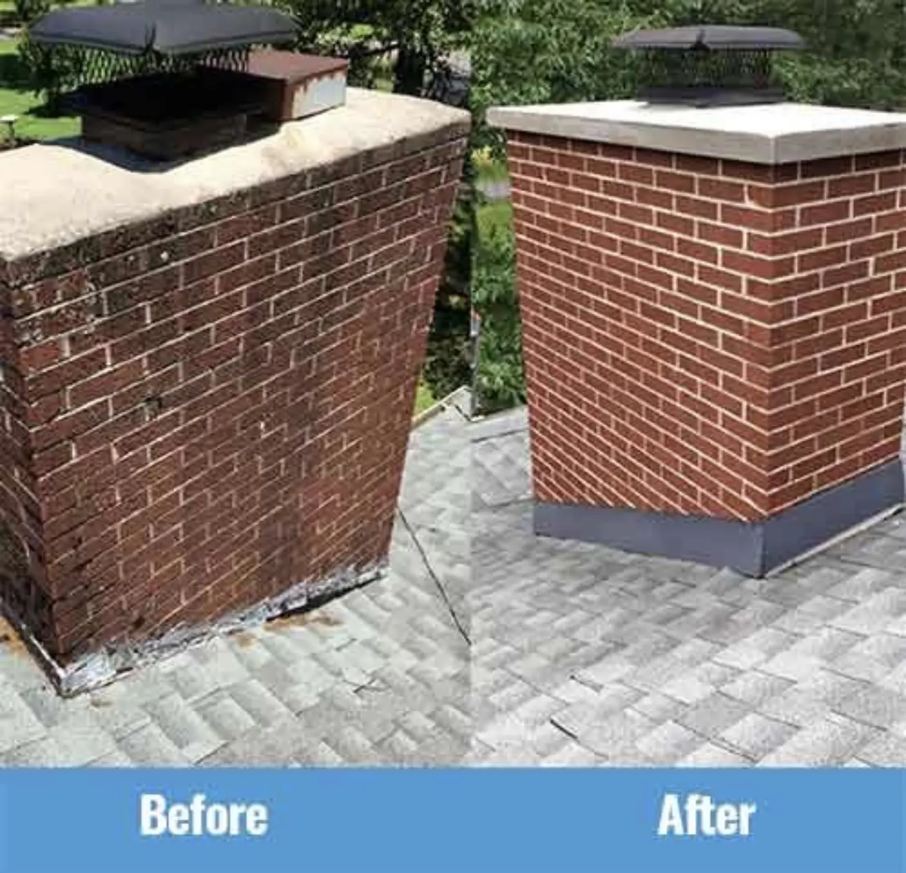 Chimney repair and rebuild by Bishop JD Roofing