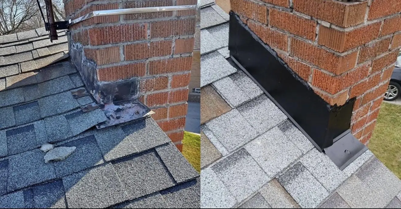 Completed chimney rebuild by Bishop JD Roofing