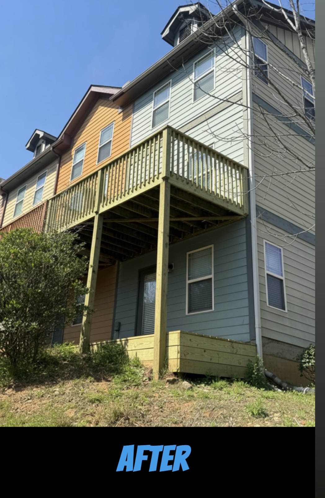 Deck after rebuild by Bishop JD Roofing