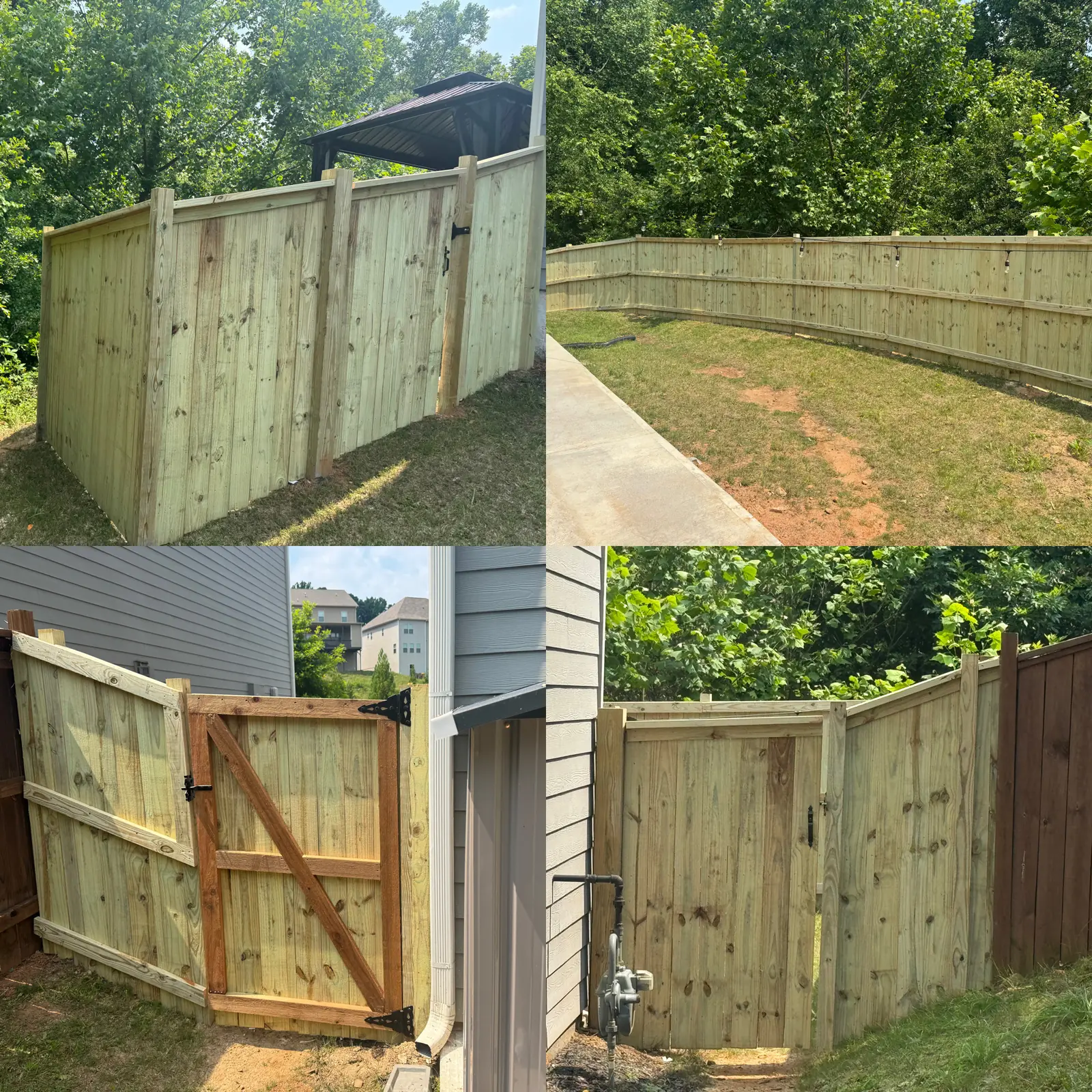 Custom fence installation by Bishop JD Roofing