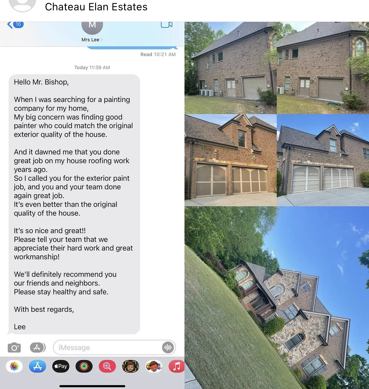 Five-star customer review for Bishop JD Roofing