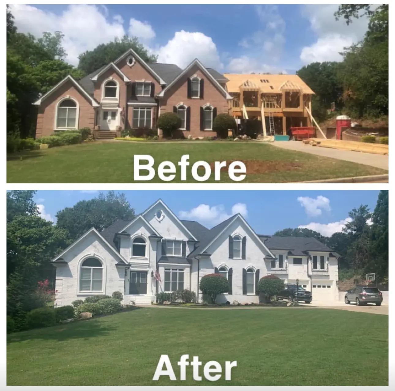 Before and after roof replacement comparison