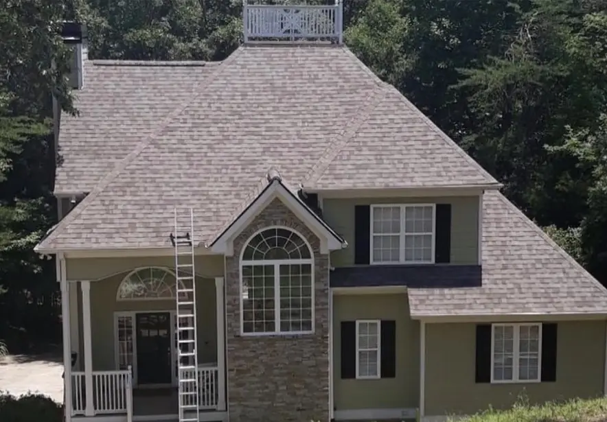 New roof installation with architectural shingles
